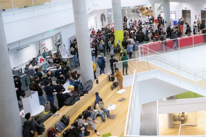 Students at Sophomore Convocation in the Science and Engineering Complex