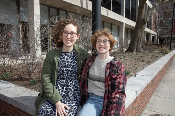 “I use the word ‘kindred spirits’ sometimes to talk about us,” Aeden Marcus (left) said about Quincy House roommate Al Bilski.