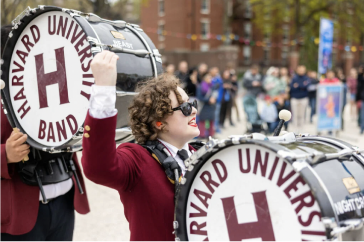 The Harvard University Band performs during the Arts First Festival.