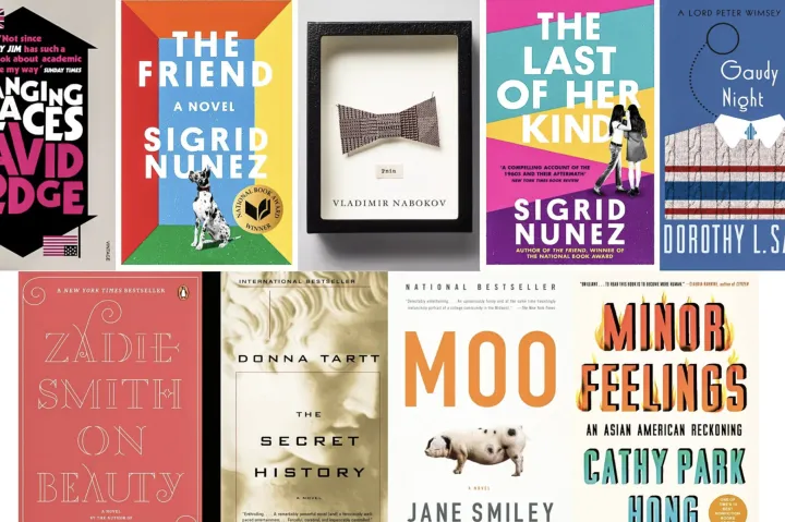 An image of nine different book covers. 