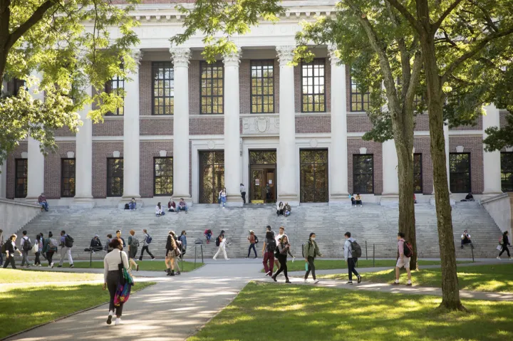 Widener Library in Harvard Yard.
