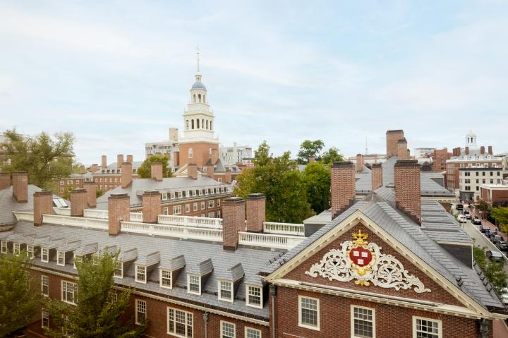 Aerial view of of Harvard's campus