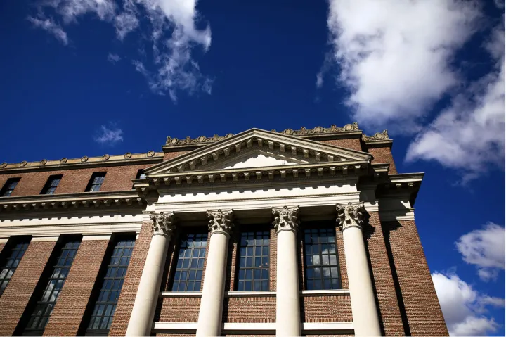Harvard University. Side of Widener