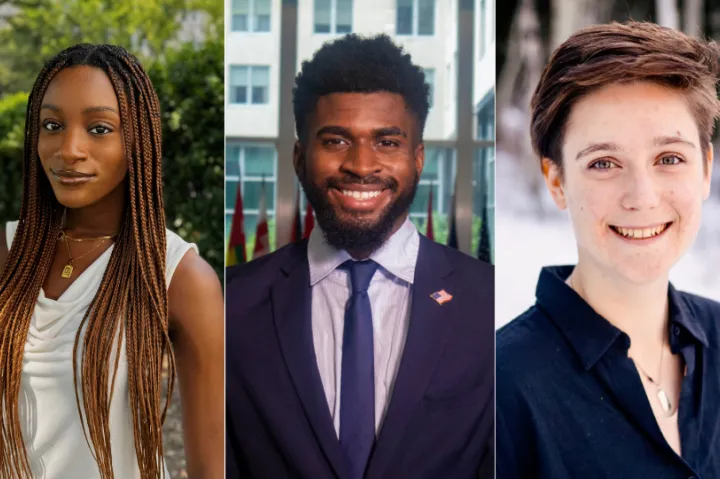 Three individuals in separate portraits. From Left to Right: Dara, Jama, Zazie