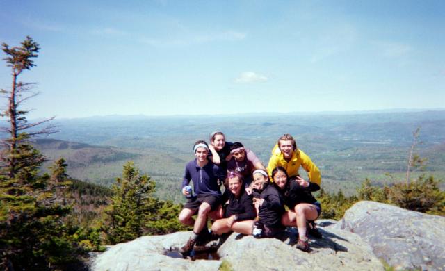 Some members of a hiking group on a mountain