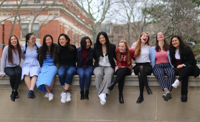 Maria posing with her block mates before they had to move out. 