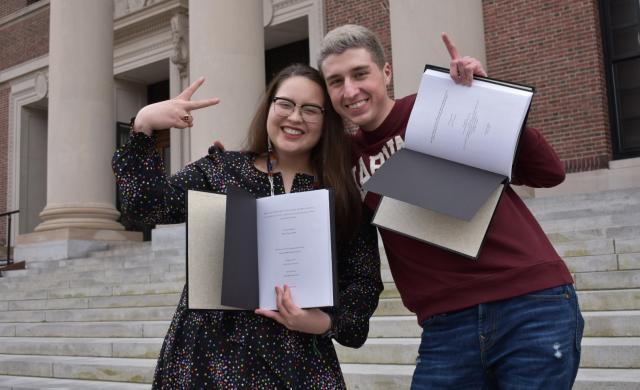 My friend and I with our theses!