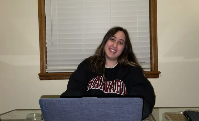 nadya at her computer
