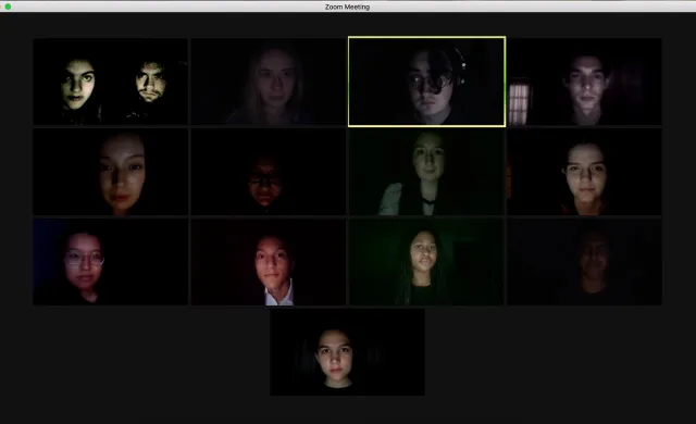 A full cast photo of our virtual Macbeth production