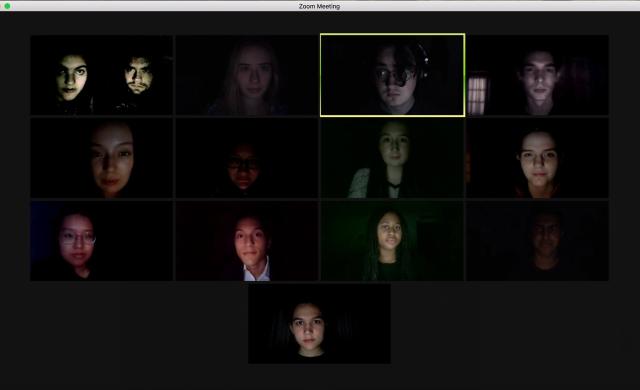 A full cast photo of our virtual Macbeth production
