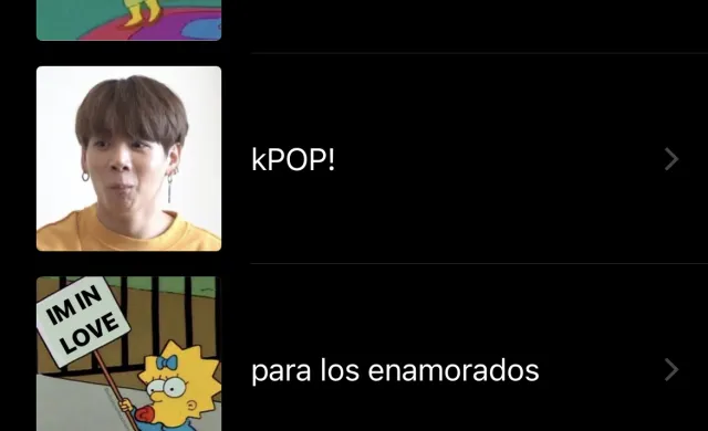 A screenshot of some of my playlists. 