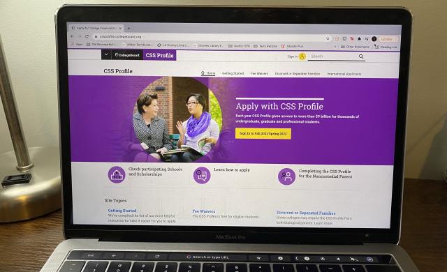 Laptop with CSS profile page loaded