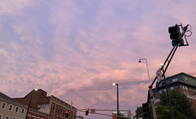 this is a picture of the early evening sky in Central. 