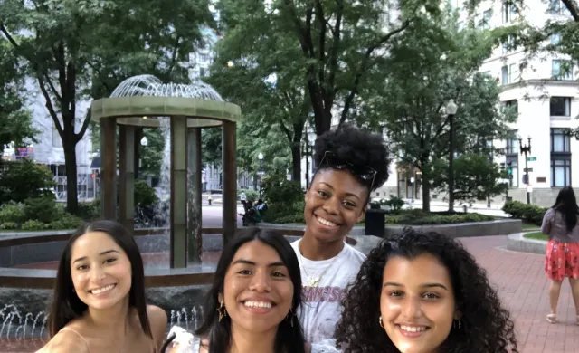 My friends and I on a trip into Boston.