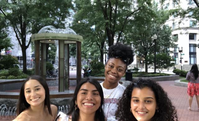 My friends and I on a trip into Boston.