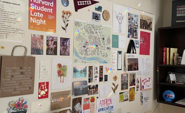 A wall decorated with momentos