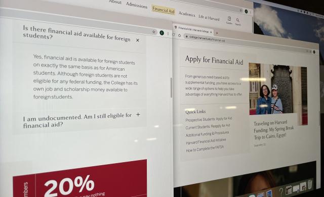 A photo showing an answer to the question, "is there financial aid available for foreign students?' - one of the most frequently asked questions.