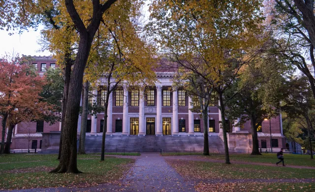 Front steps of the Harry Elkins Widener Memorial Library