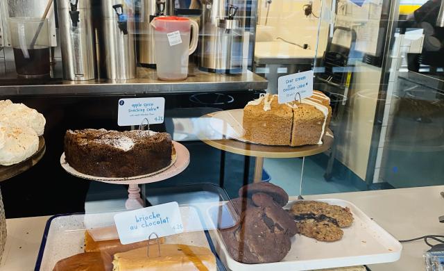 The bakery case at flour bakery + cafe.