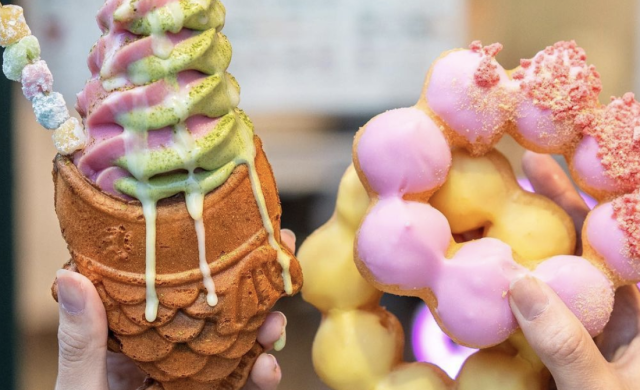 Mochi Donut from the Dough Club and Soft Serve from Taiyaki NYC