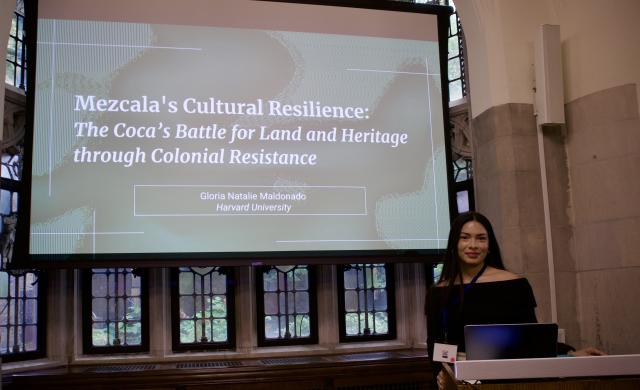 Gloria presenting at MMUF Conference 2023 at Yale