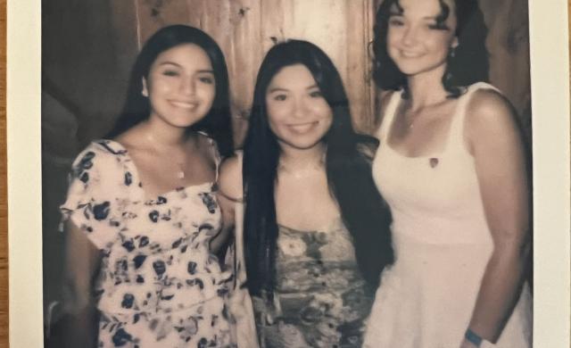 A picture of me with my first-year suitemates, Sarah and Melissa. 