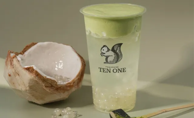 Coconut Matcha Foam drink from Ten One Tea House