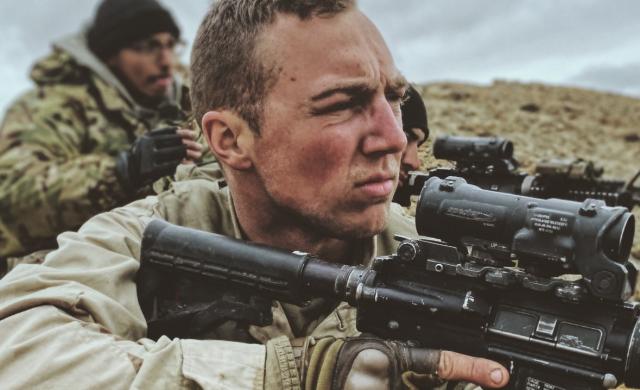 A photo of me during a training operation in the Mojave Desert in early 2020