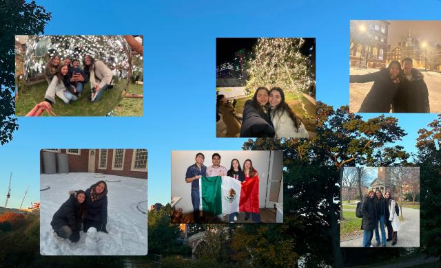 A collage with pictures of Ana's friends. 