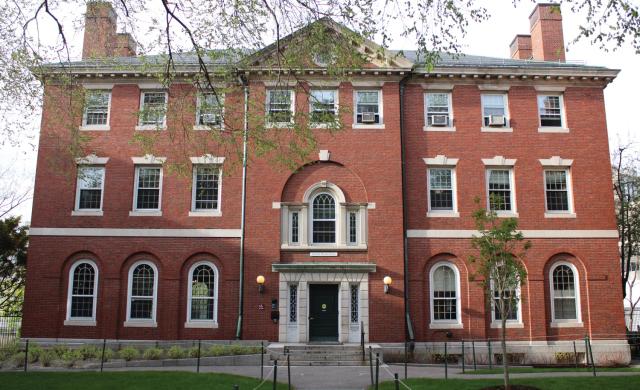 A photo of Philip Brooks House, located in Harvard Yard.