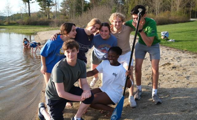 Friends I made from my entryway and I posing for a picture before we go kayaking.