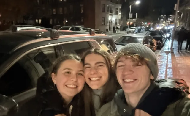 Me and two friends getting ice cream together after a day of studying for our finals.