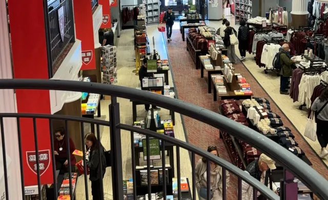 The view of the first floor of The Coop from the second floor balcony