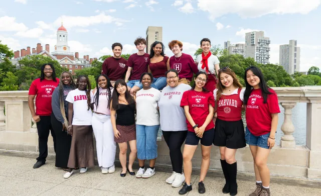 A photo of the 2026 Summer Recruitment Ambassadors on the Weeks Bridge