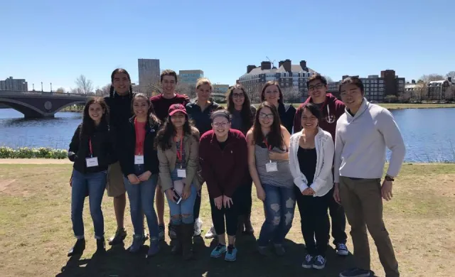 students attending an event at Harvard's admitted student's weekend