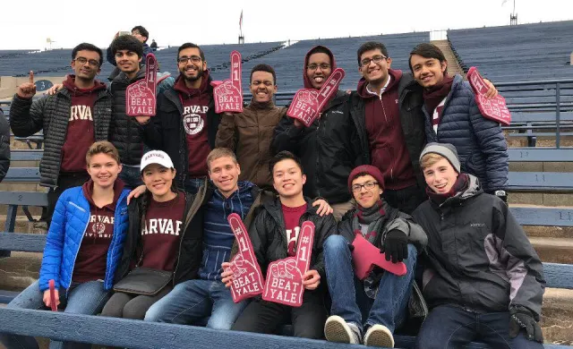Harvard Students at the Harvard-Yale football game
