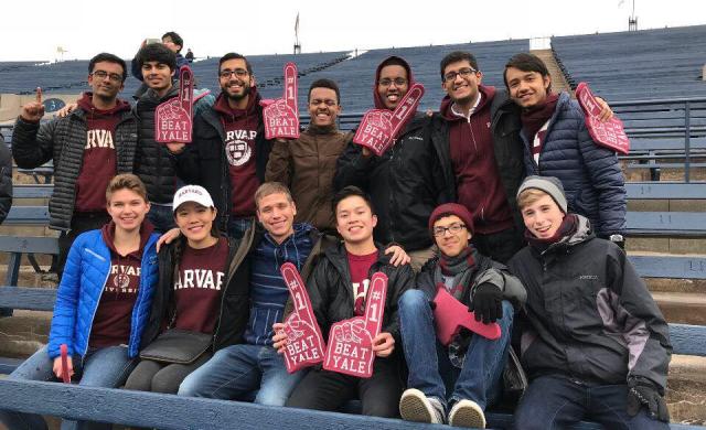 Harvard Students at the Harvard-Yale football game