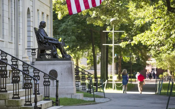 John Harvard Statue in Harvard Yard