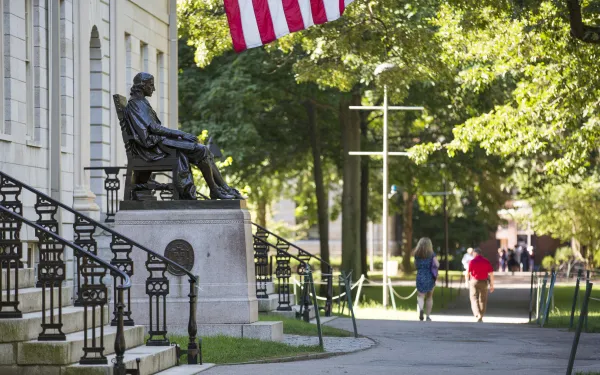 John Harvard Statue in Harvard Yard