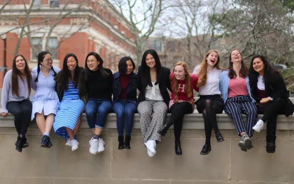 Maria posing with her block mates before they had to move out. 