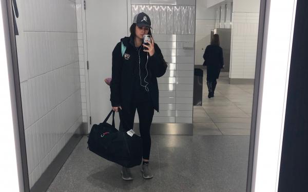 Author selfie in airport