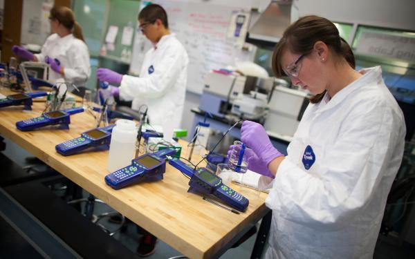 Students working in a research lab