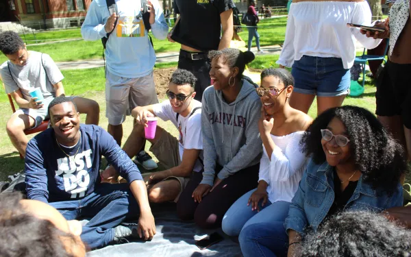 Here are members of the Class of 2022 enjoying a picnic outdoors.