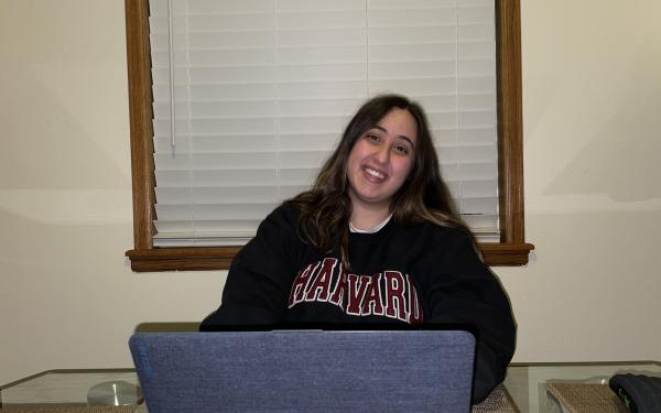 nadya at her computer