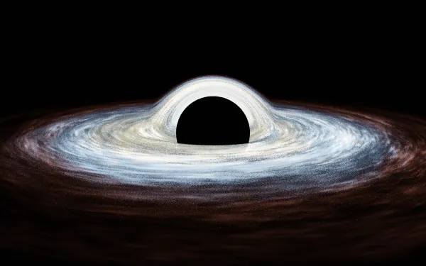 Cosmic black hole with debris flying around