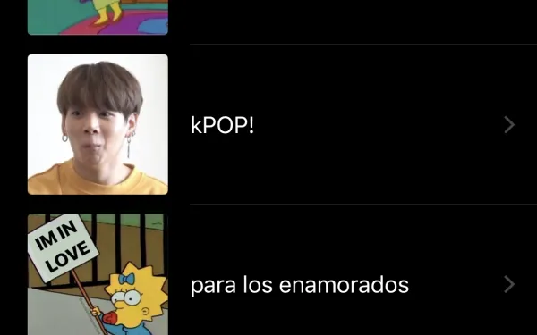 A screenshot of some of my playlists. 