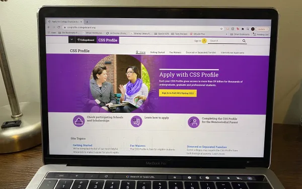 Laptop with CSS profile page loaded