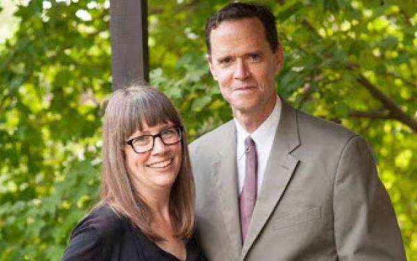 A portrait of Stephanie Paulsell and Kevin Madigan, faculty deans of Eliot House.
