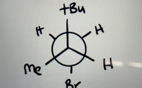 A picture of a molecule drawn in a Newton projection.