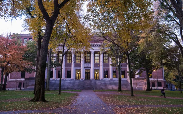 Front steps of the Harry Elkins Widener Memorial Library